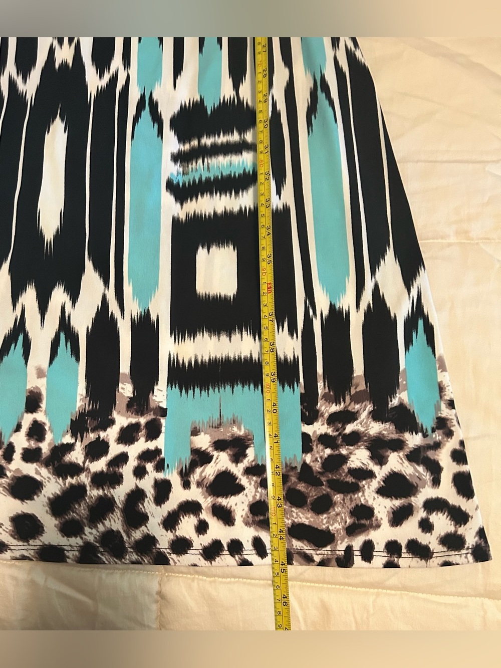 London Style Collection Aqua Black, White & Aqua Printed Halter Maxi Dress - Picture 9 of 10